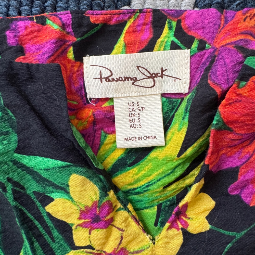 Panama Jack 2-Piece Pants Set Black/Green Tropical S - Picture 4 of 7